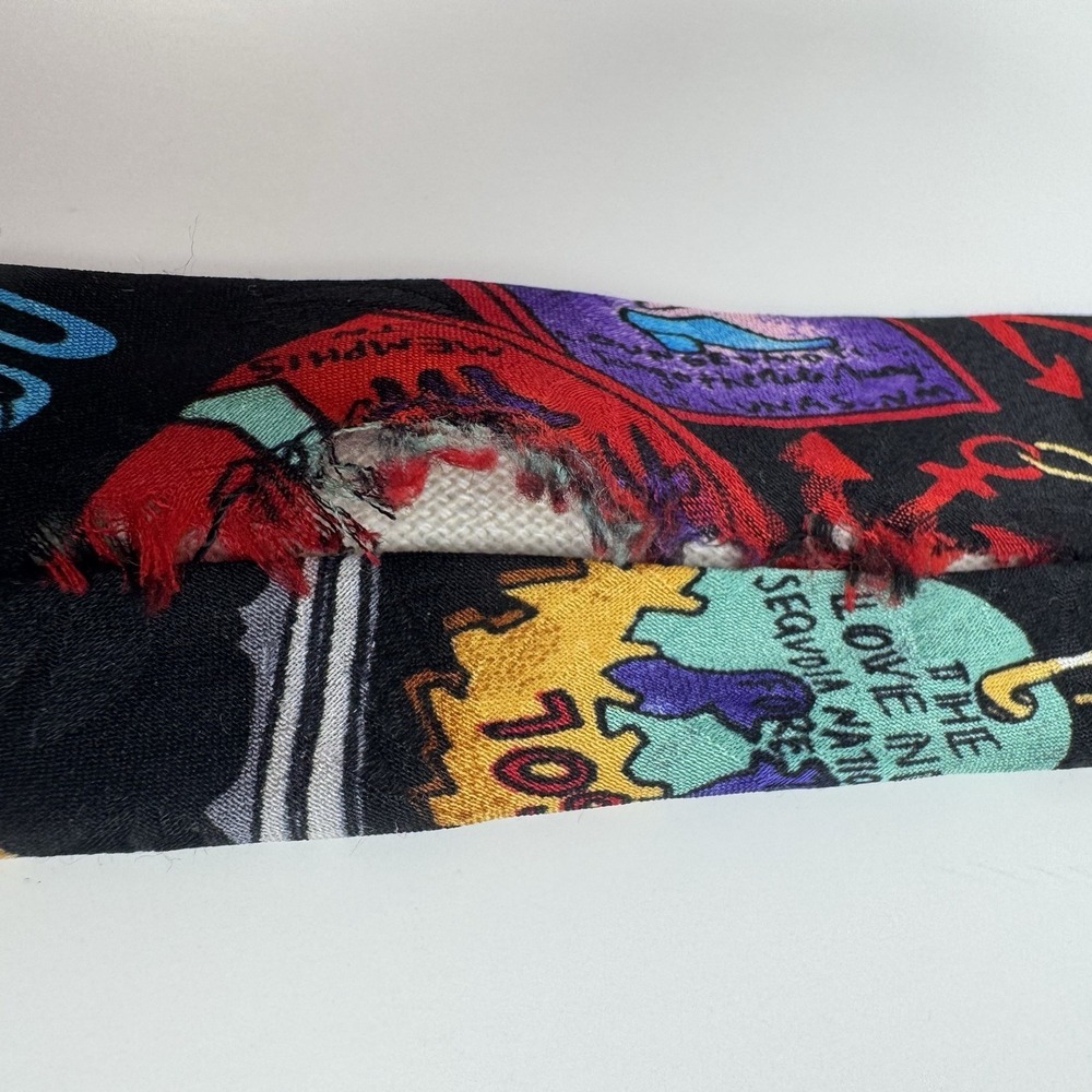 VTG Nicole Miller Motel Key Print Silk Necktie Novelty Tie Black 1993 - Picture 7 of 9